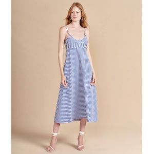 La Ligne Portia Stripe Maxi Sundress in Cobalt Multi Size XL NEW Summer Nautical
